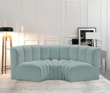 Arc - Faux Leather 3 Piece Modular U-Shaped Sofa