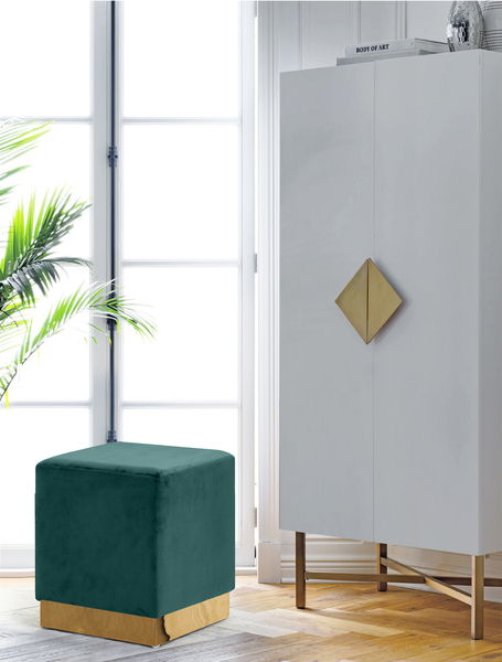 Jax - Stool Ottoman with Gold Base