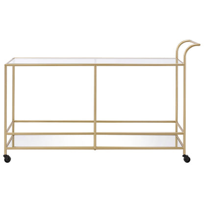Kenda - Serving Cart - Clear Glass, Mirrored & Gold
