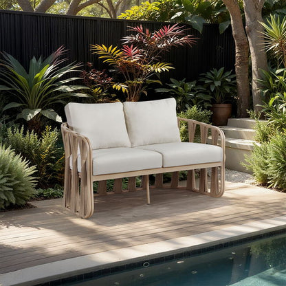 San Pietro - Resilient Waterproof Fabric 60.5" Upholstered Outdoor Patio Loveseat