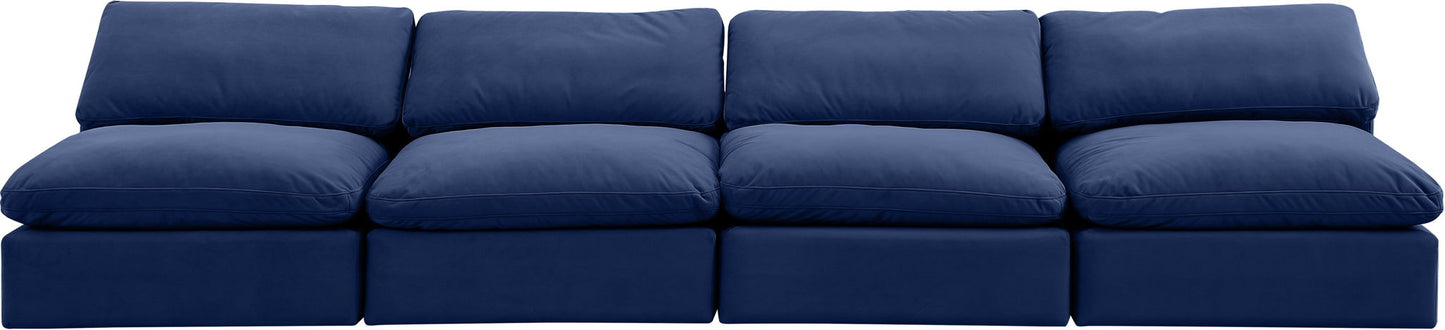 Comfy - Velvet Modular Armless Sofa 4 Seats