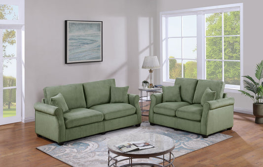 Sage Corduroy 2 Piece Sofa Set