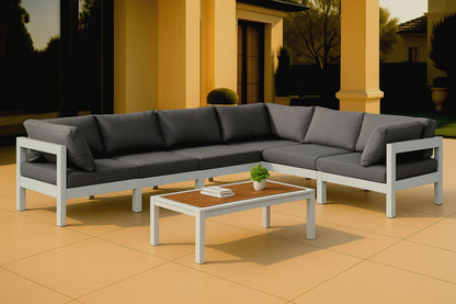 Nizuc - Outdoor Patio 6 Piece Modular Sectional With White Frame