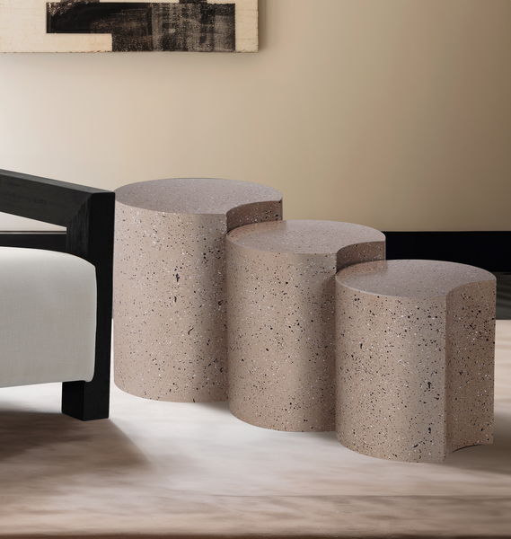Dimple - 3 Piece Modular End Table - Terazzo Finish
