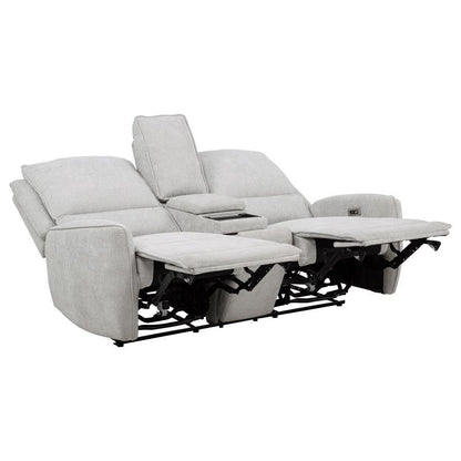 Sylmar - Chenille Upholstered Power Reclining Loveseat - Dove Gray