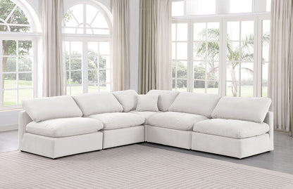 Indulge - Velvet 5 Piece Modular Corner Armless Sectional