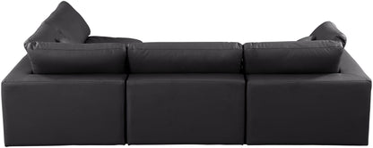 Comfy - 4 Piece Faux Leather Modular Armless Sectional