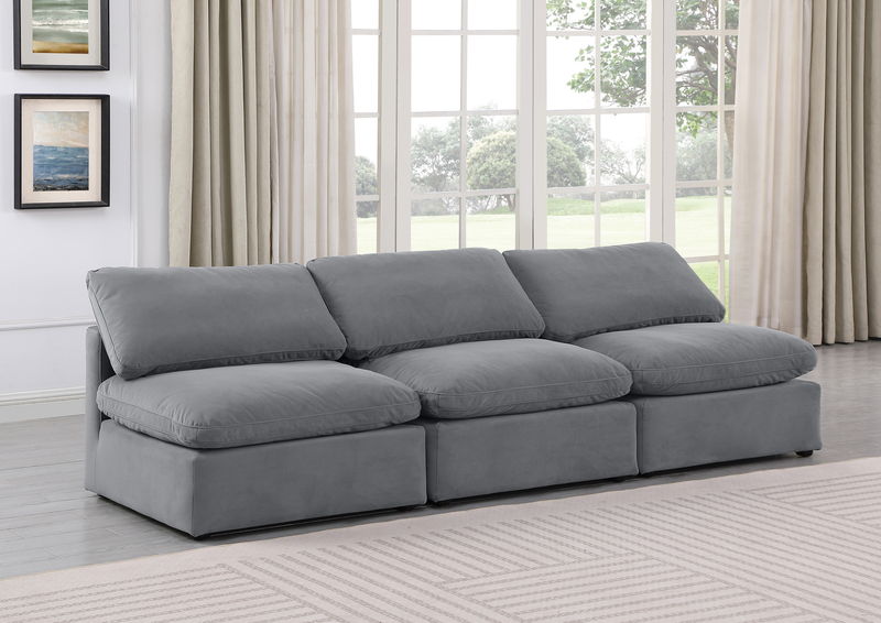 Indulge - Velvet 3 Seat Modular Armless Sofa