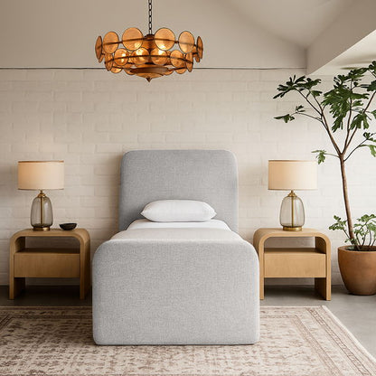 Fira - Linen Textured Fabric Upholstered Bed