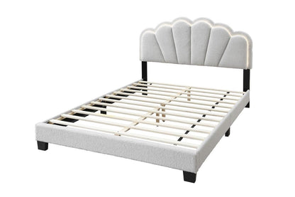 White LED Shell Queen Bed