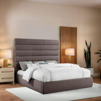 Adam - Linen Fabric Bed With 70.5" Headboard
