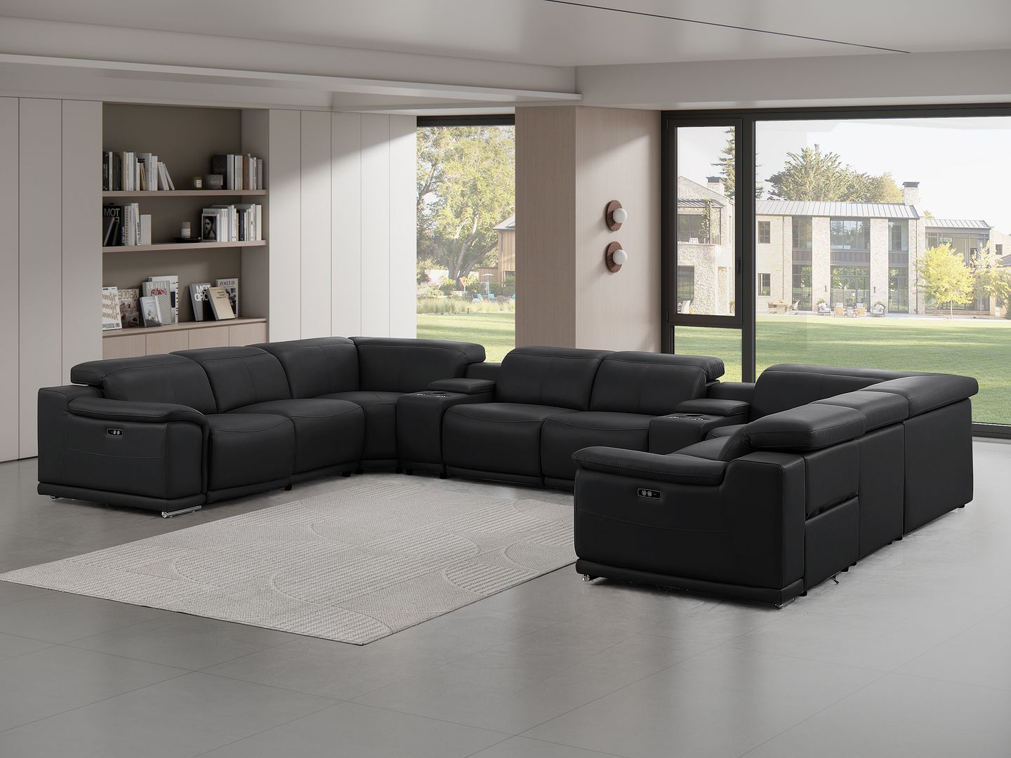 2679 - 10-Piece U-Shaped Power Reclining Sectional In Genuine Leather (4 Recliners)