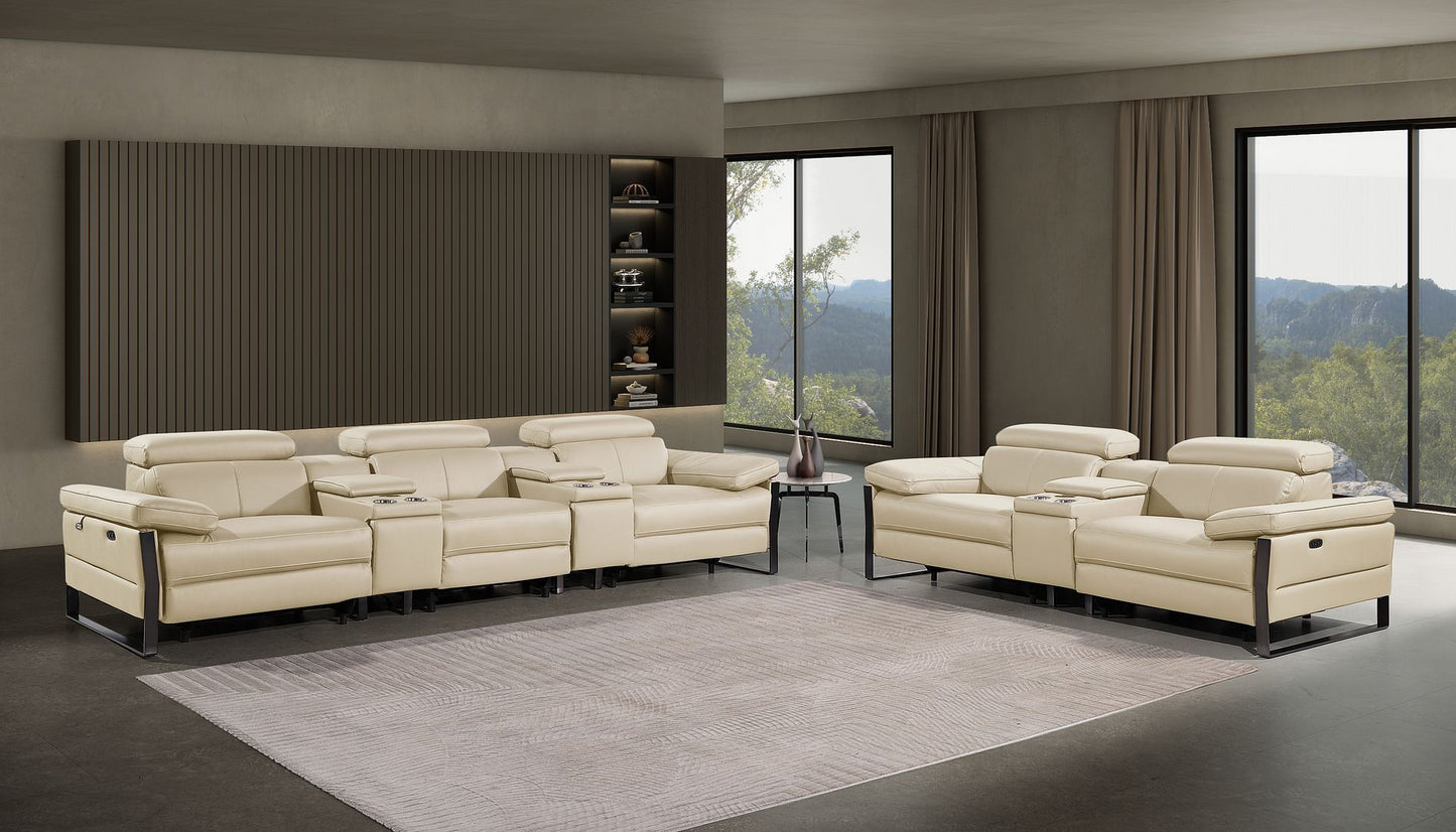 1246 - Modular Power Reclining Dual Console Sofa And Console Loveseat Set With Power Headrests