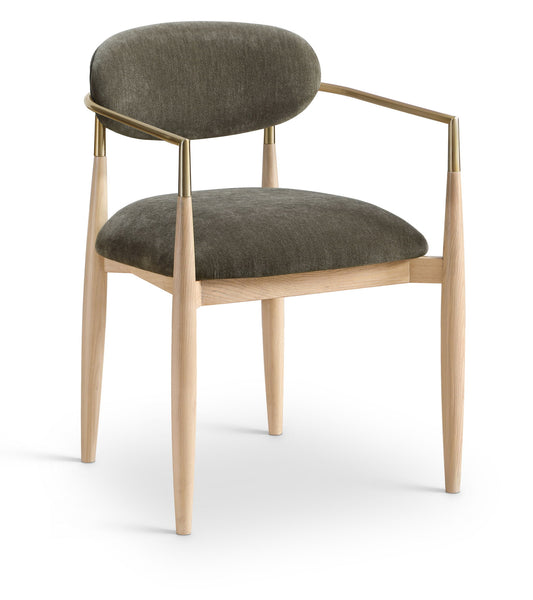 Riccio - Fabric Dining Arm Chair (Set of 2) - Natural Frame