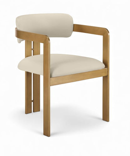 Aurum - Vegan Leather Upholstered Dining Chair With Brushed Brass Base (Set of 2)