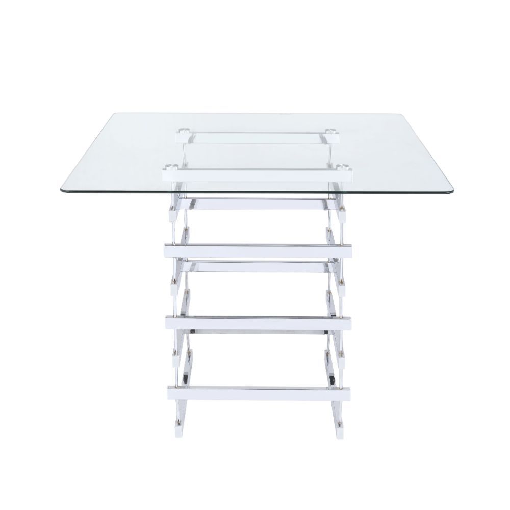 Nadie - Counter Height Table - Clear Glass Top & Black