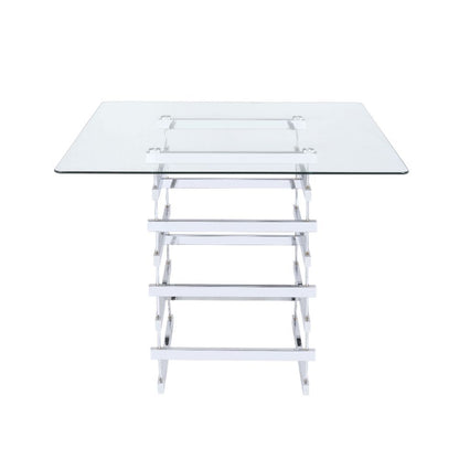 Nadie - Counter Height Table - Clear Glass Top & Black