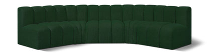 Arc - Boucle Fabric 5 Piece U-Shaped Modular Sofa
