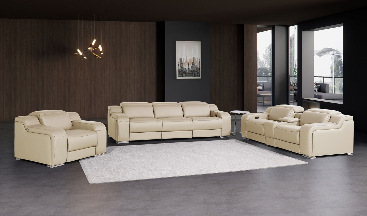 1116 - 7-Piece Modular Power Reclining Sofa, Loveseat & Chair Set In With 5 Power Recliners & Power Headrests