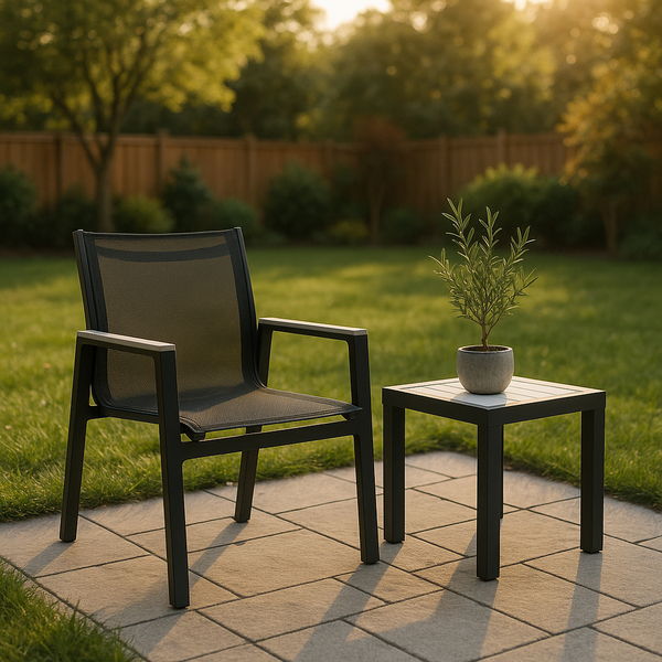 Nizuc - Outdoor Patio Dining Arm Chair With Gray Frame (Set of 2)