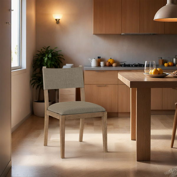 Avon - Linen Textured Performance Fabric Dining Side Chair (Set of 2)