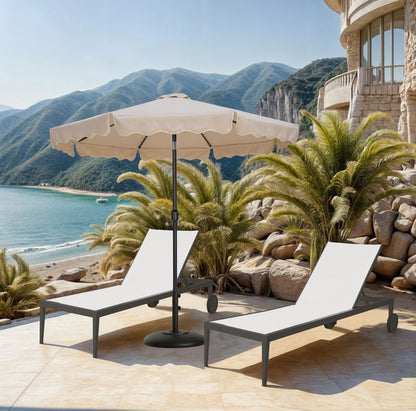 Amalfi - Patio Umbrella - Black Base / Black Pole