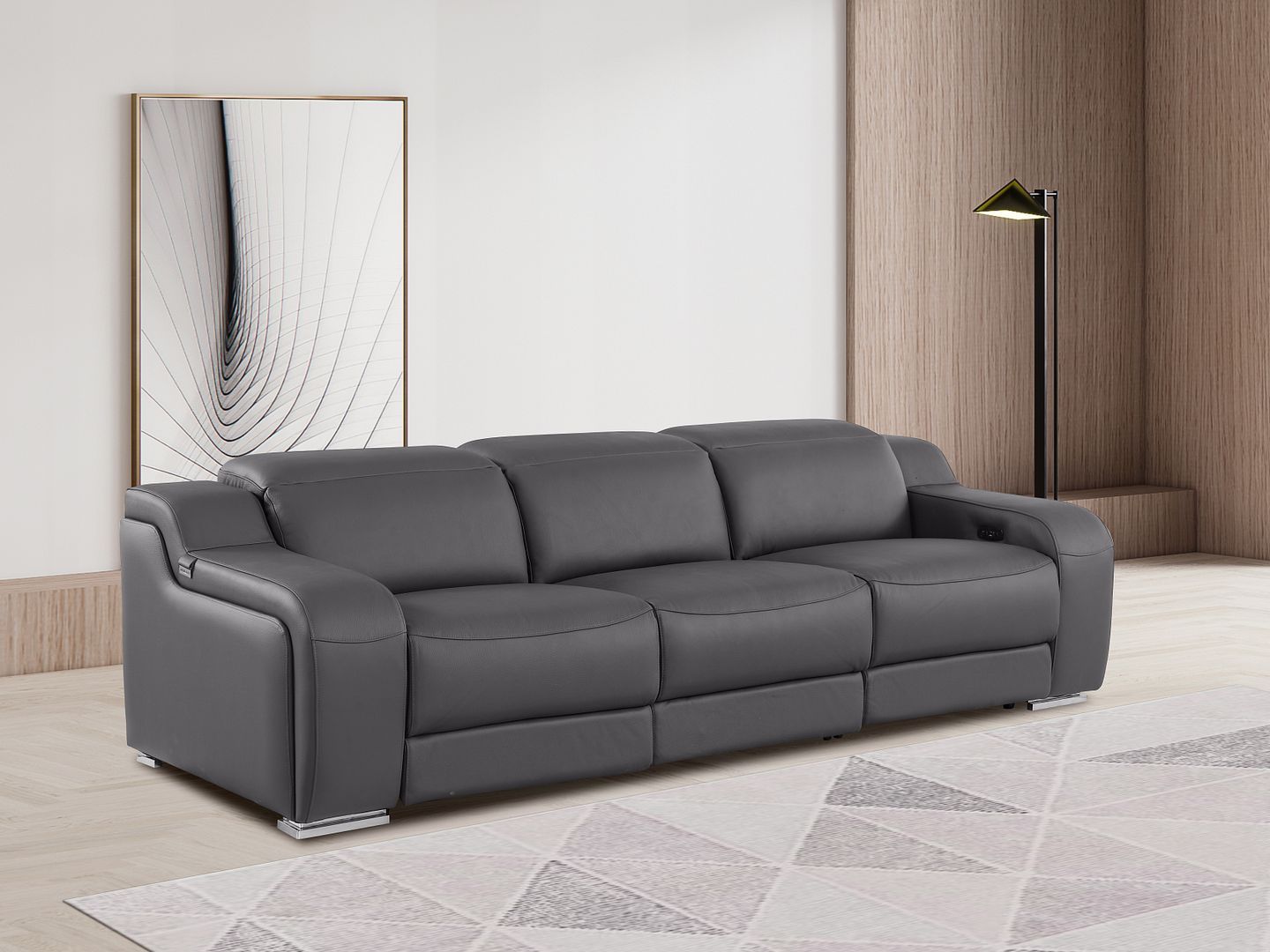 1116 - 3-Piece Modular Power Reclining Sofa In With 3 Power Recliners & Power Headrests