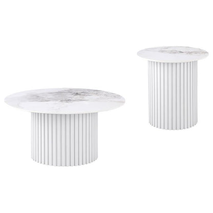 Rowena - Faux Marble Coffee Table Set