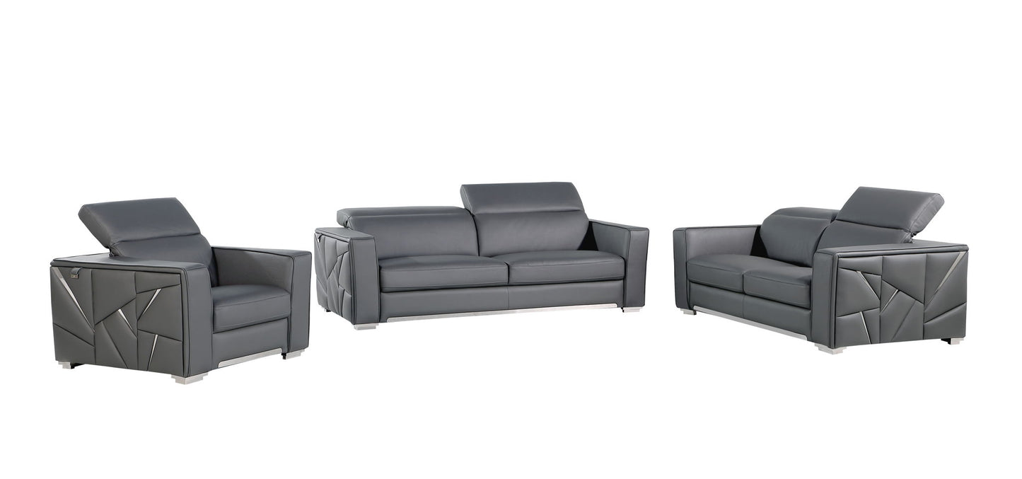 1120 - Top Grain Italian Leather Living Room Set