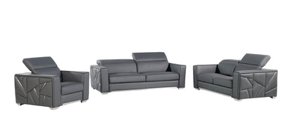 1120 - Top Grain Italian Leather Living Room Set