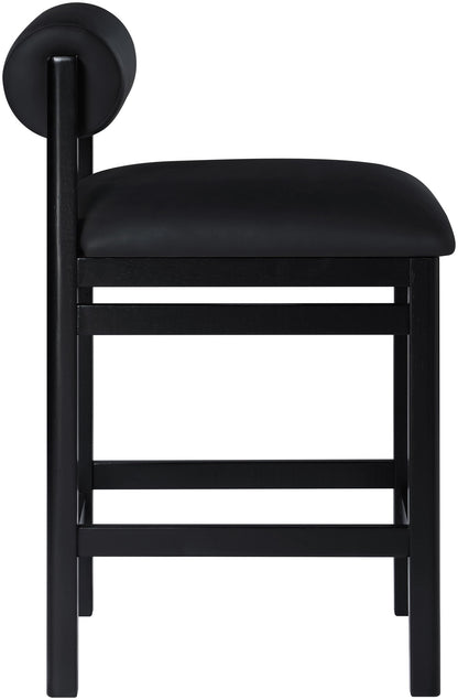 Roundhill - Faux Leather Counter Stool - Black Frame