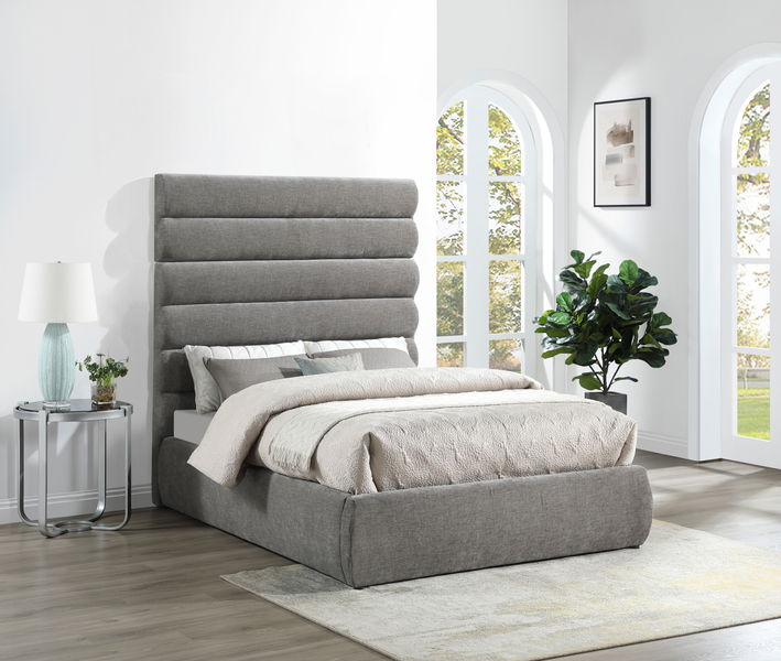 Adam - Chenille Fabric Bed With 70.5" Headboard