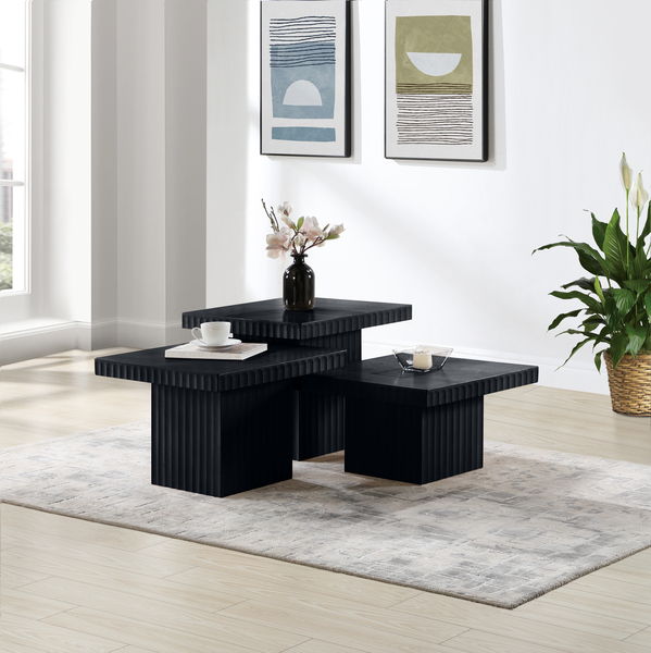 Spencer - Oak Veneer 3 Piece Coffee Tabl