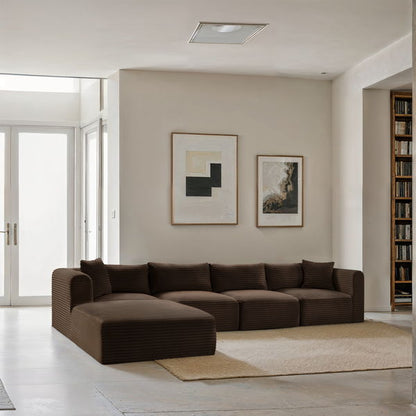 Shaggy - 5 Piece Modular Sectional With Ottoman