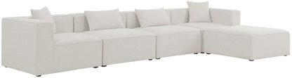 Cube - Linen 5 Piece Modular Sectional With Chaise