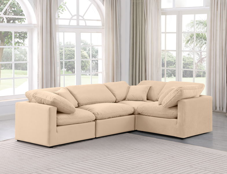 Indulge - Velvet 4 Piece Modular Corner Sectional