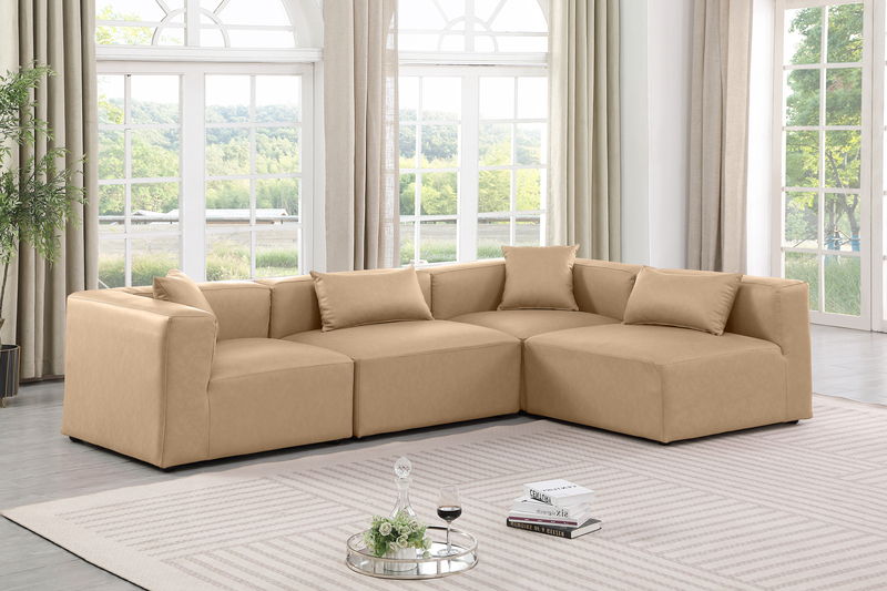 Cube - 4 Piece Modular Corner Sectional - Tan