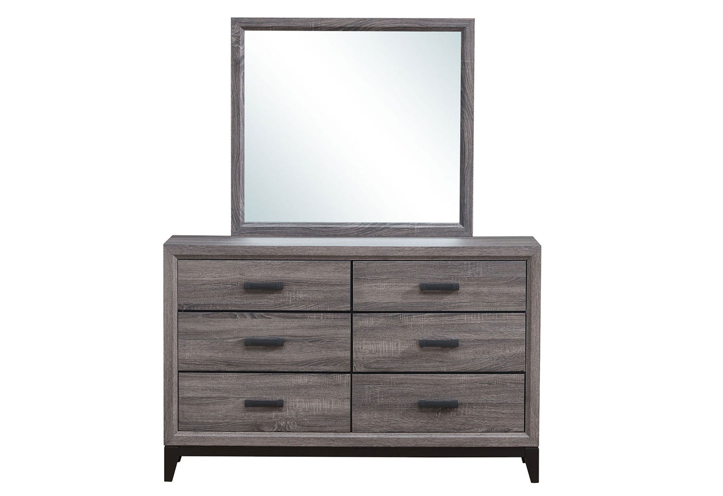 Kate - 4 Piece Full Bedroom Set (Bed, Dresser, Mirror, Nightstand) - Foil Gray