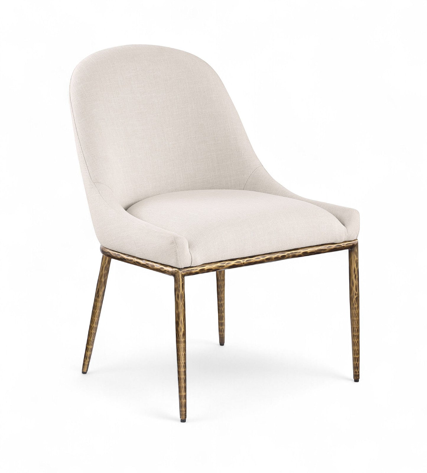 Ferro - Upholstered Dining Side Chair With Brushed Gold Legs