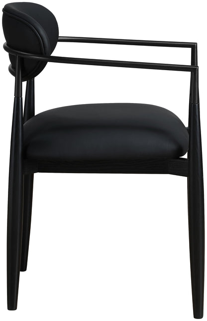 Riccio - Faux Leather Dining Arm Chair (Set of 2) - Black Frame