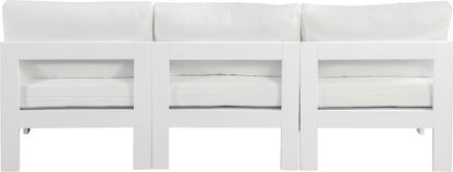 Nizuc - Outdoor Patio 3 Seat Armless Modular Sofa With White Frame