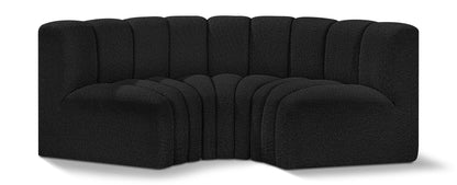 Arc - Boucle Fabric 3 Piece Modular U-Shaped Sofa