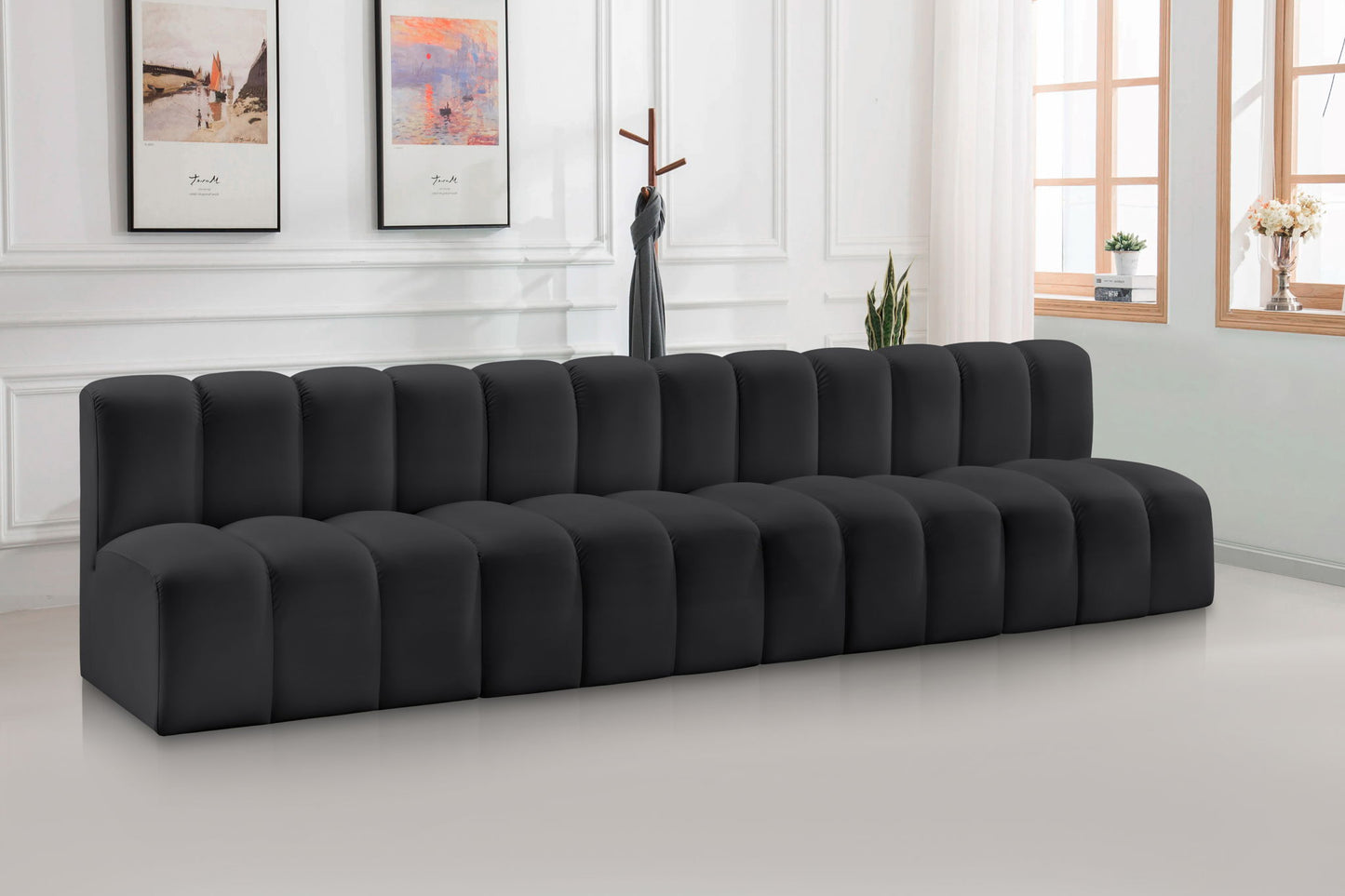 Arc - Faux Leather 4 Seats Modular Sofa