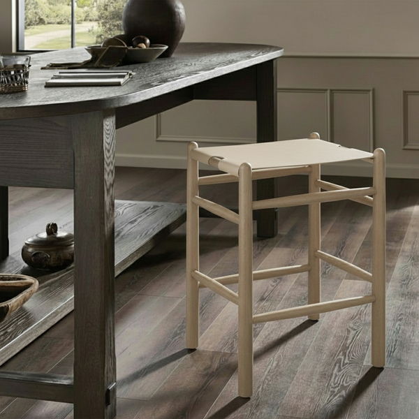 Santos - Backless Counter Stool With Stained Natural Base
