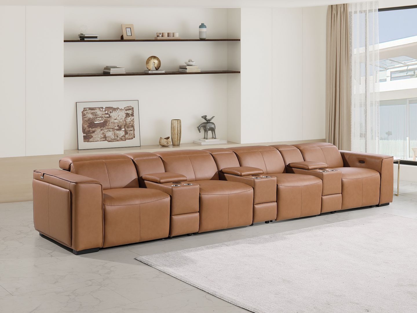 1224 - 7-Piece Modular Power Reclining Sofa In With 4 Power Recliners & Power Headrests