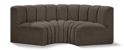Arc - Boucle Fabric 3 Piece Modular U-Shaped Sofa