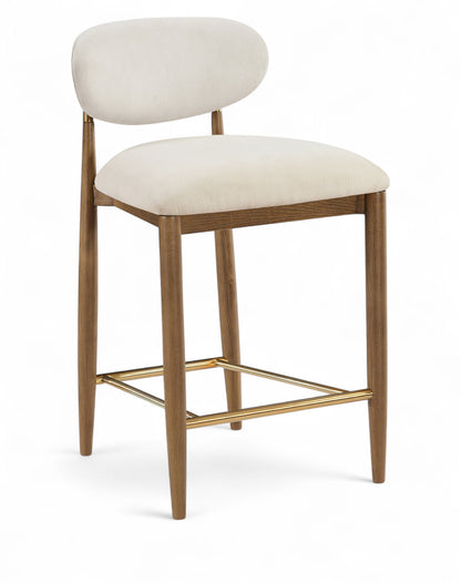 Riccio - Fabric Stool - Walnut Frame