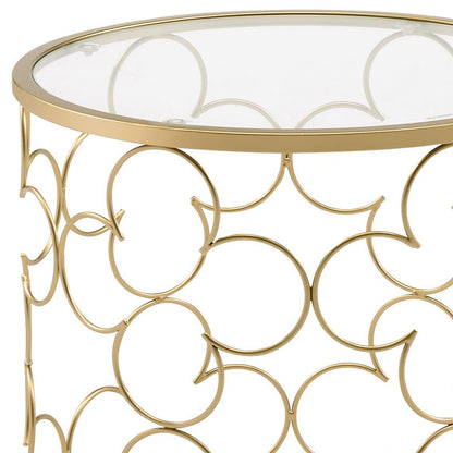 Flowie - Clear Glass Top Nesting Table - Gold