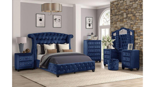 Blue Vanity Sophia - King 4 Piece Bedroom Set