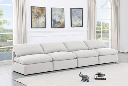 Indulge - Linen 4 Piece Modular Armless Sofa - White